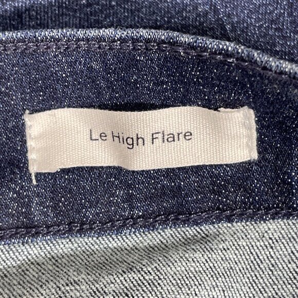 Frame Le High Rise Flare Jeans Womens Size 33 Dark Wash Cowgirl Stretch - Picture 9 of 15
